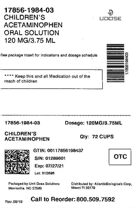 Childrens MAPAP Acetaminophen packaging