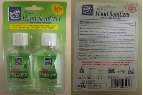 Lucky Instant Hand Cleanser with Aloe Vera packaging