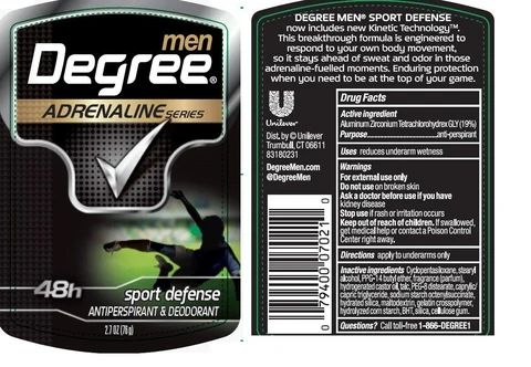 DegreeSport Defense Antiperspirant and Deodorant 포장