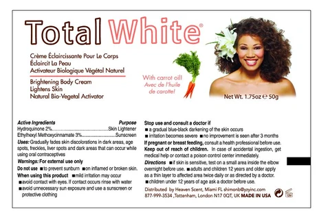 Total White 1,75 oz Creme Label