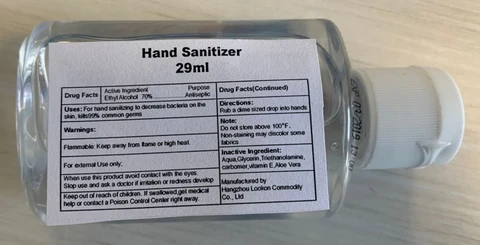 Hand Sanitizer packaging