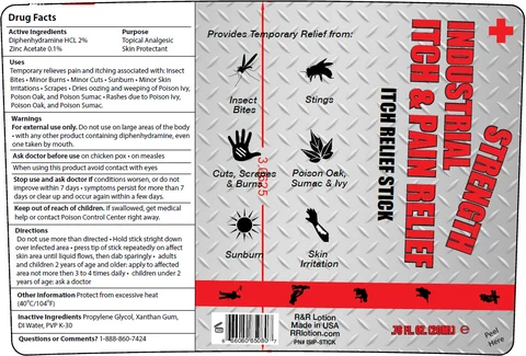 Industrial Itch and Pain Relief packaging