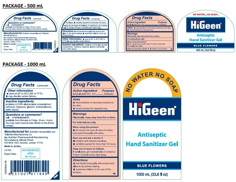 HiGeen Antiseptic Hand Sanitizer BLUE FLOWERS 포장