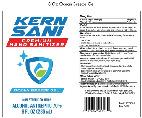 Kern Sani, Inc Hand Sanitizer - Ocean Breeze Gel 포장