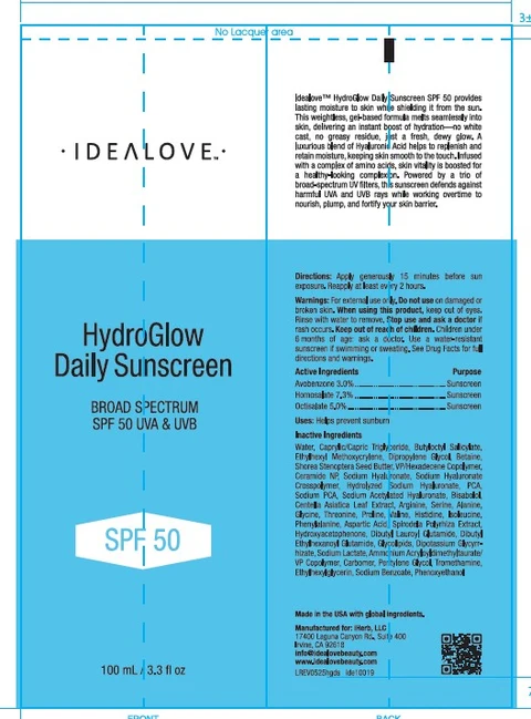 IDEALOVE HYDROGLOW DAILY SUNSCREEN SPF 50 포장