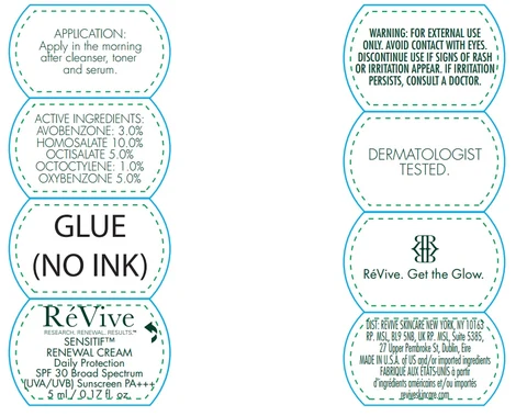 Sensitif Renewal Cream Daily Protection SPF 30 Broad Spectrum UVA UVB Sunscreen 포장