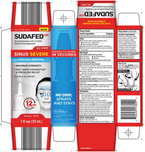 SUDAFED OM Sinus Severe No Drip Nasal Mist with Cooling Menthol 포장
