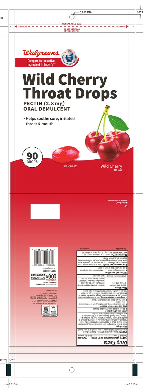 Walgreens Wild Cherry Pectin Throat Drops packaging
