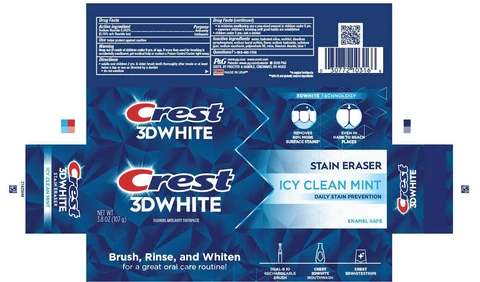 Crest 3D WhiteStain Eraser Daily Stain Prevention Icy Clean Mint 포장