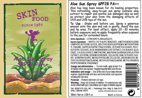 ALOE SUNSPF28 PA PLUS PLUS 포장