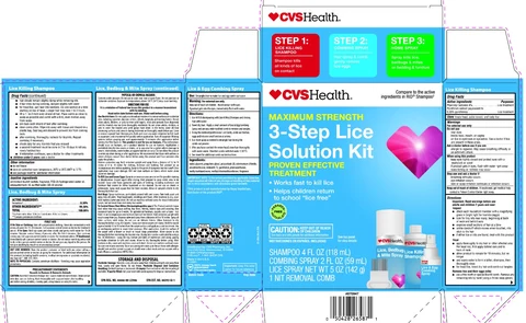 CVS 3 Step Lice Solution packaging