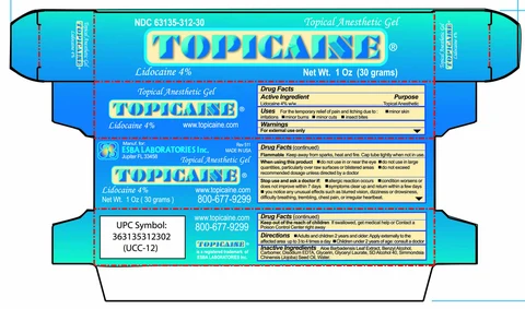 Box for Topicaine 4% 30 gram tubes