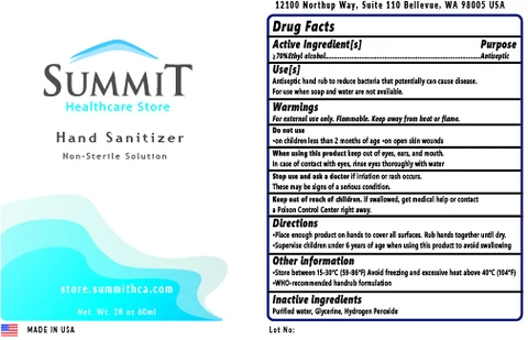 Summit Healthcare Store Hand Sanitizer 포장