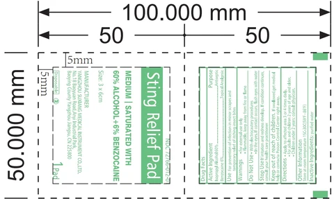 Sting Relief Pad packaging