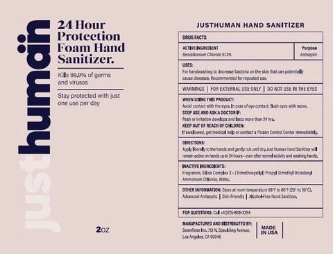 Justhuman 24 Hour Protection Foam Hand Sanitizer 포장