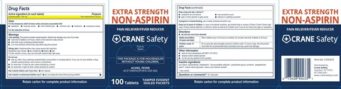Crane Safety XS Non-Aspirin 포장