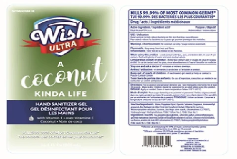 Wish Ultra Hand Sanitizer A Coconut Kinda Life packaging