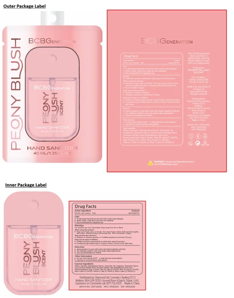 BCBGENERATION HAND SANITIZER PEONY BLUSH SCENT 포장