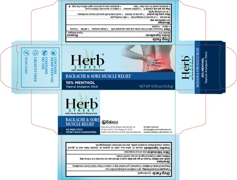 Herb Street Backache and Sore Muscle Relief 포장