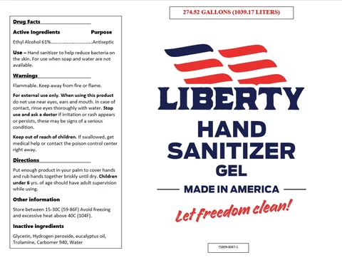Liberty Hand Sanitizer Gel packaging