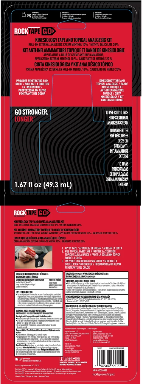 ROCKTAPE GO Kinesiology Tape and Analgesic 포장