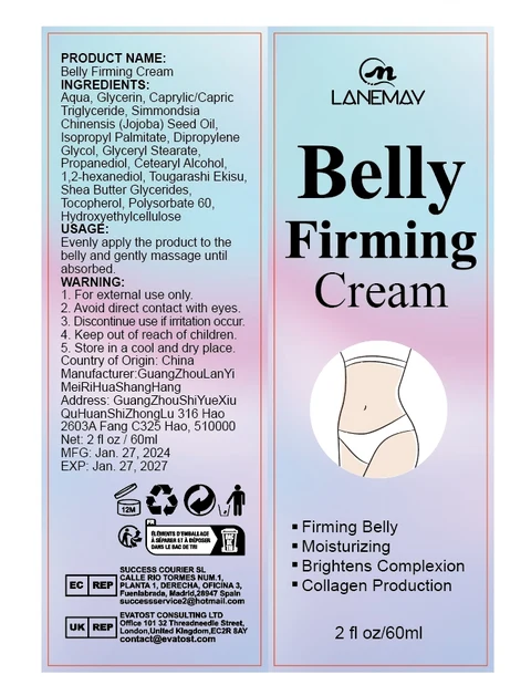 Belly Firming Cream 포장