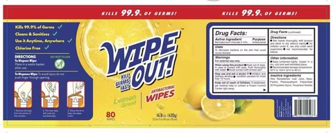 Antibacterial Wipes 포장