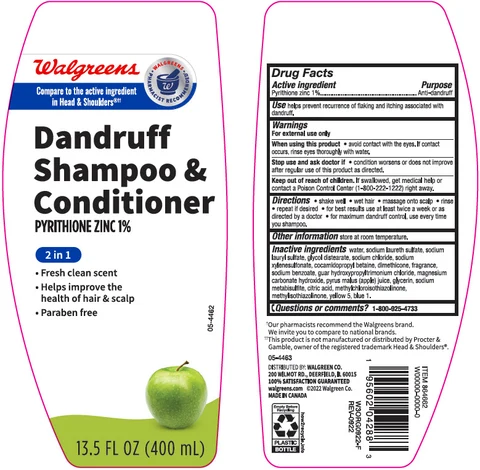 Walgreens Dandruff Conditioner 2 in 1 Itchy ScalpAnti-dandruff packaging