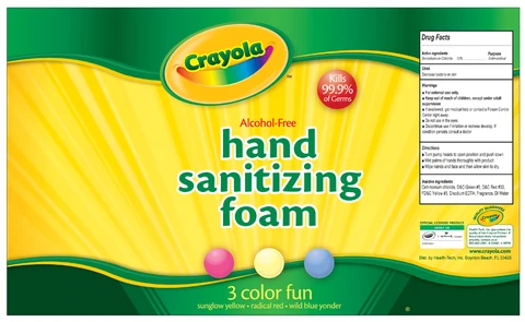 Crayola Hand Sanitizing Foam 포장