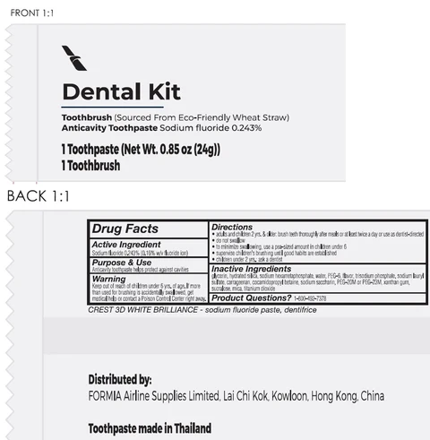 Crest 24g and Toothbrush Dental kit 포장
