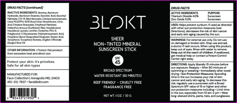 Sheer Non-Tinted Mineral Sunscreen Stick 포장