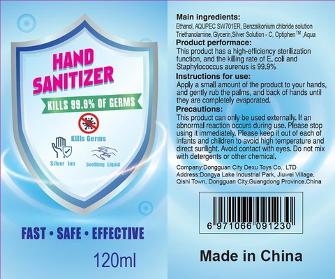 Hand Sanitizer packaging