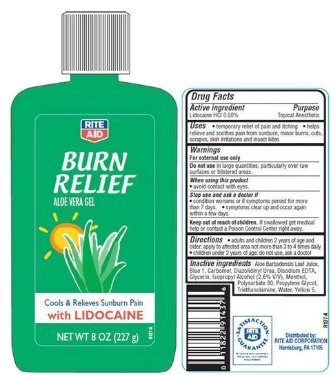 Rite Aid Burn Relief packaging