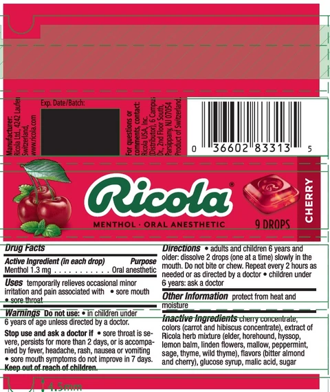 Cherry Throat Drops packaging