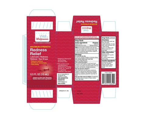 WALGREENS MAXIMUM REDNESS RELIEF packaging