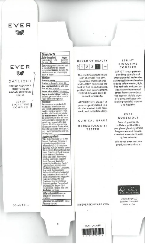 Tinted Radiance Moisturizer Broad Spectrum SPF 32 packaging