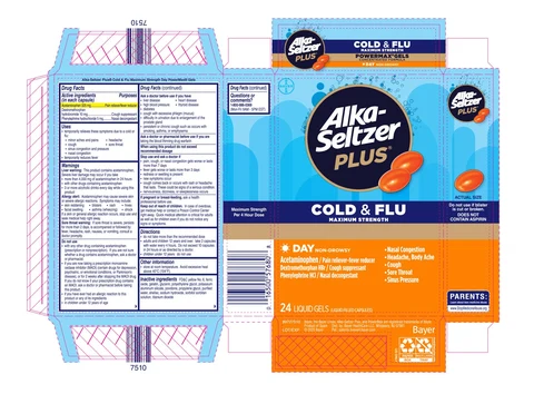 Alka-Seltzer Plus Maximum Strength Day Cold and Flu PowerMax Gels packaging