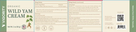 Vigority Wild Yam Cream 포장