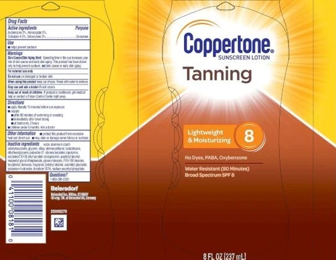 Coppertone Tanning Sunscreen SPF 8 포장