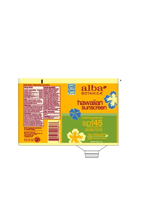 Alba Hawaiian Sunscreen Green Tea SPF45 포장