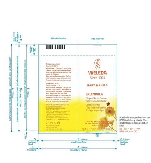 CALENDULA DIAPER RASH CREAM packaging