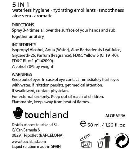 TOUCHLAND kub2go Hand Sanitizer Aloe Vera 포장