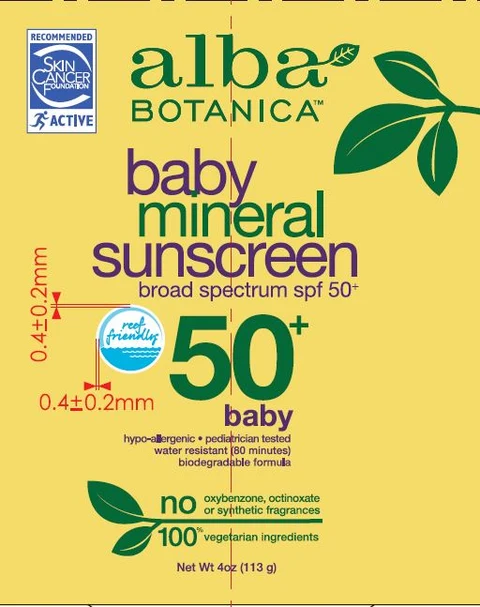 Baby Mineral SPF 50 포장