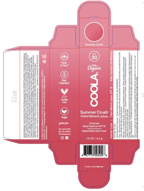 COOLA Mineral Liplux Lip Balm SPF 30 Summer Crush packaging