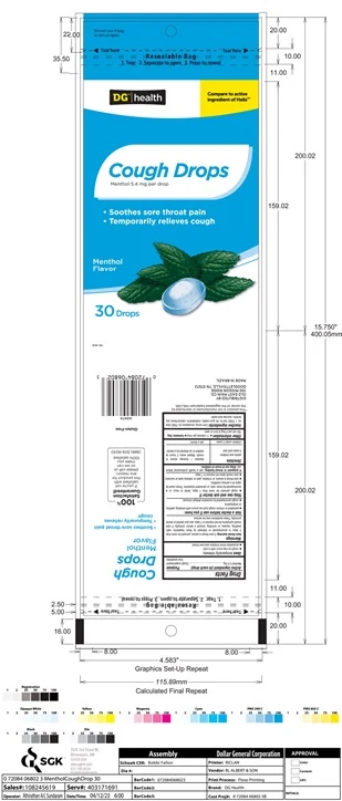 Cough Drops Dollar General Menthol 30ct 포장