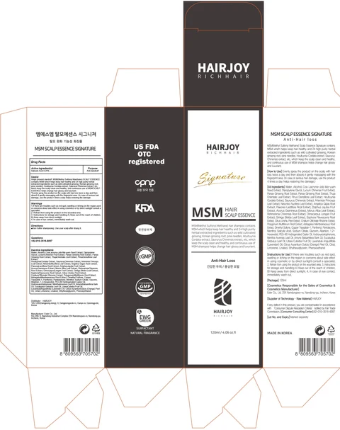 MSM SCALP ESSENCE SIGNATURE packaging