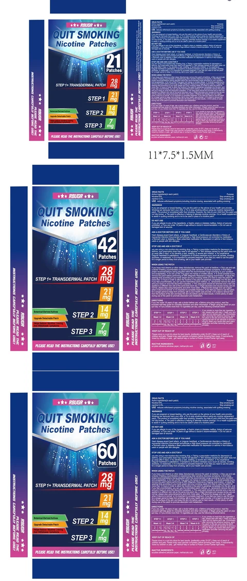 RBUGR QUIT SMOKING Nicotine Patches 포장