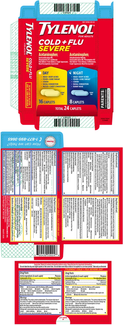 TYLENOL COLD PLUS FLU SEVERE DAY/NIGHT 포장