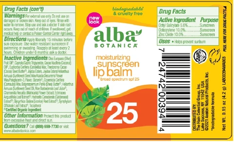 Alba Sunscreen Lip Balm SPF 25 포장