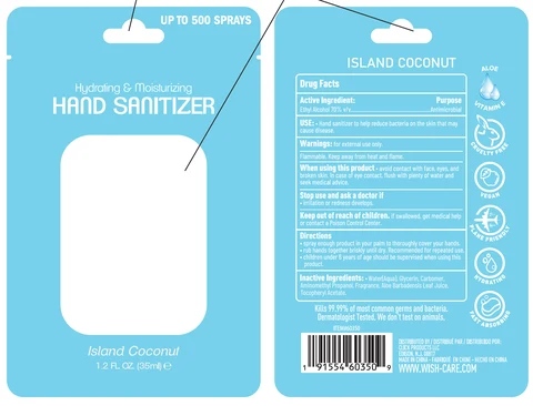 WISH HAND SANITIZER ISLAND COCONUT 포장